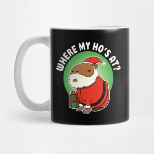 Where my ho's at Capybara Christmas Mug